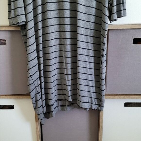 Armani Collezioni Gray Striped Short Sleeve Tee - Picture 4 of 8